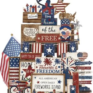 26-Pc 4th of July Tiered Tray Decor Set