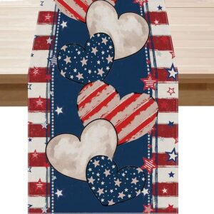 4th of July Stripe Stars Table Runner - 13x72in