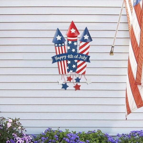 30" Patriotic Firecracker Yard Stake – 4th of July Metal Decor - Image 2