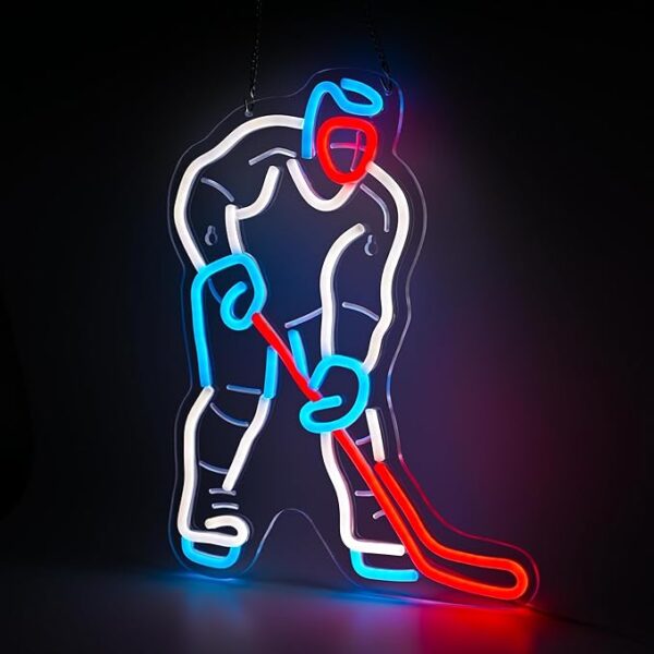 Hockey Player Neon Light – 16x13in Decor & Gift for Kids, Bedroom & Party - Image 2