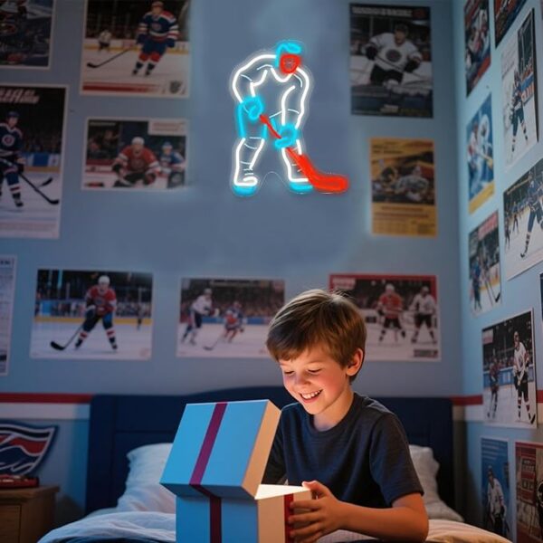 Hockey Player Neon Light – 16x13in Decor & Gift for Kids, Bedroom & Party - Image 4