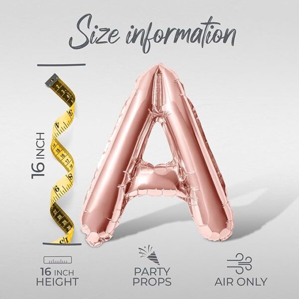 16" Letter Balloons – Rose Gold Foil Banner - Image 4