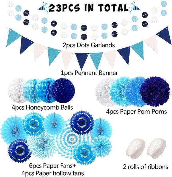 23pc Navy Blue Party Decor Kit - Image 2