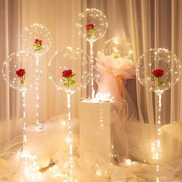 18-Pack LED Party Balloons with String Lights (Warm White) - Image 2