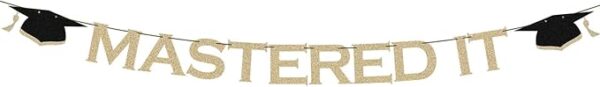 Pre-Installed Graduation Banner Decorations - Glitter Paper