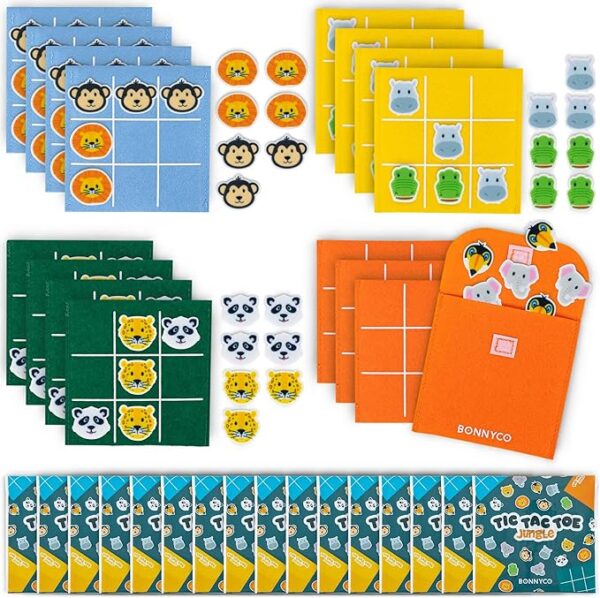 Tic Tac Toe Game: 16 Jungle Animal Party Favors