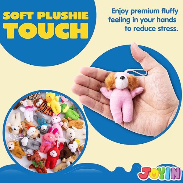 24 Mini Animal Plush Toys, 3" Bulk Stuffed Animals - Image 4