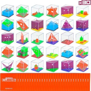 Brain Teaser Puzzle Cubes – 30-Pack Party Favors & Goodie Bag Stuffers for Kids Ages 3-8, Birthday & Classroom Prizes