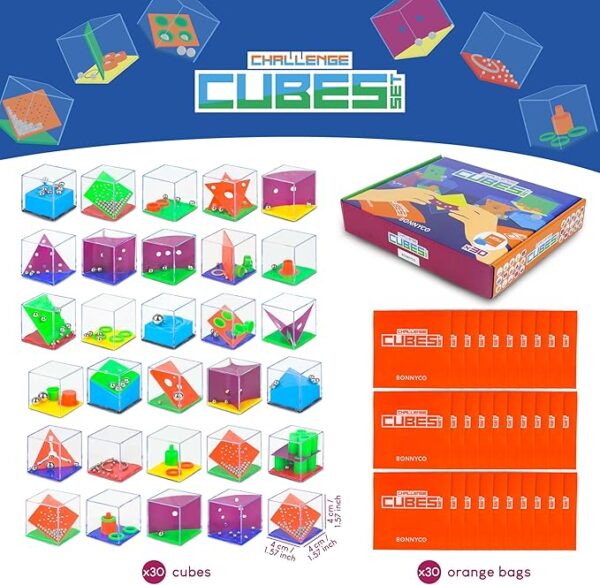 Brain Teaser Puzzle Cubes – 30-Pack Party Favors & Goodie Bag Stuffers for Kids Ages 3-8, Birthday & Classroom Prizes - Image 2