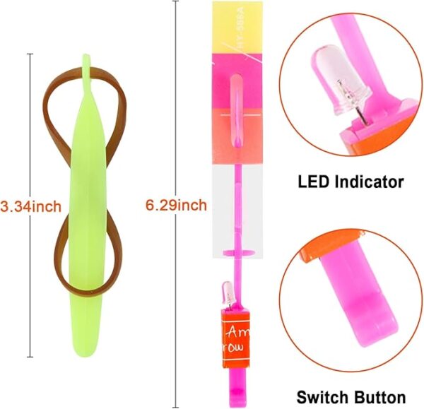 25 Sets LED Flying Toys – Slingshot & Glow Helicopter Combo (50 Pieces), Outdoor Glow-in-the-Dark Party Favors for Kids Ages 4-12 - Image 3