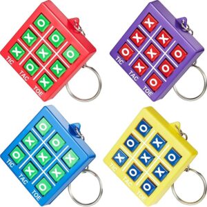 Tic Tac Toe Keychain, 8-Pack – Plastic Party Favors for Kids Ages 8-12, Goodie Bags & Mini Backpacks