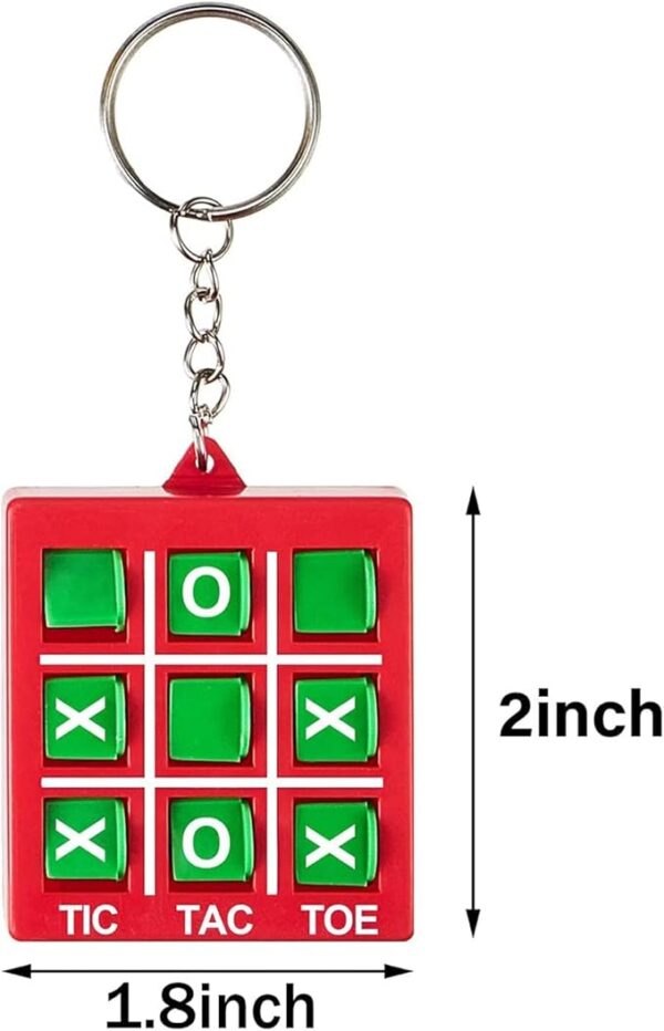 Tic Tac Toe Keychain, 8-Pack – Plastic Party Favors for Kids Ages 8-12, Goodie Bags & Mini Backpacks - Image 2