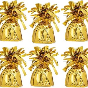 Metallic Balloon Weights, 6-Pack (Gold) – Birthday Party Favors & Novelty Gifts