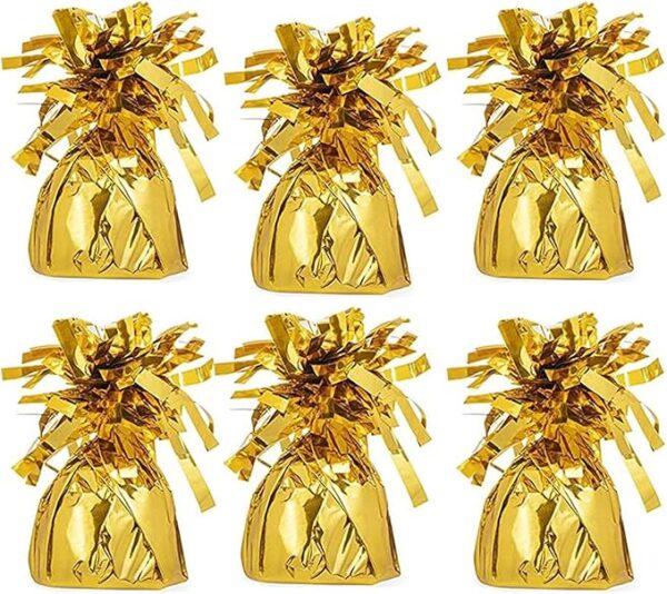 Metallic Balloon Weights, 6-Pack (Gold) – Birthday Party Favors & Novelty Gifts