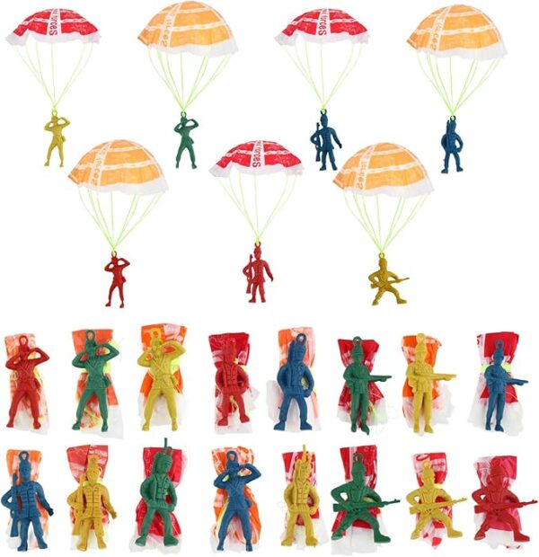 40PCS Mini Parachute Toys – Outdoor Flying Army Paratroopers for Kids Ages 3-9, Party Favors