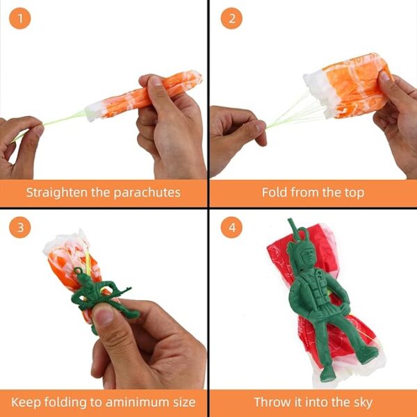 40PCS Mini Parachute Toys – Outdoor Flying Army Paratroopers for Kids Ages 3-9, Party Favors - Image 4