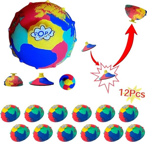 12pcs Jumping Bounce Fidget Toys – Pop-Up Balls for Kids, Party Favors & Goodie Bag Stuffers