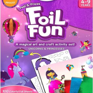 Skillmatics Foil Fun – Unicorns & Princesses Craft Kit for Kids Ages 4-9