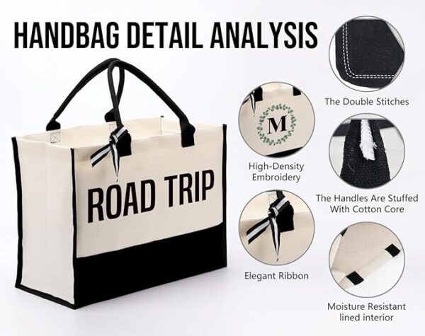 Cotton Canvas Tote Bag - Weekend & Travel Gift for Women - Image 4