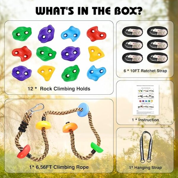 Ninja Tree Climbing Kit - 12 Holds & Rope - Image 3