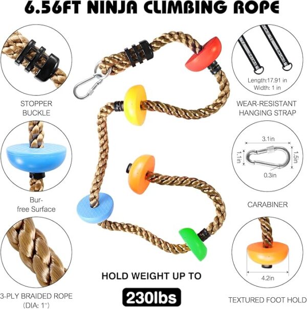 Ninja Tree Climbing Kit - 12 Holds & Rope - Image 4