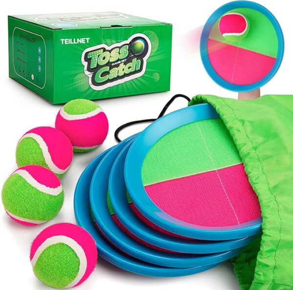 4-Pack Toss & Catch Ball Set - Outdoor/Indoor Fun