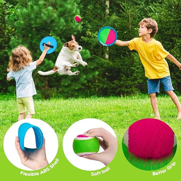 4-Pack Toss & Catch Ball Set - Outdoor/Indoor Fun - Image 2