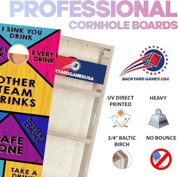 Regulation Cornhole Set - Baltic Birch 2x4 Boards, Score Tower & Bags (USA Made) - Image 2
