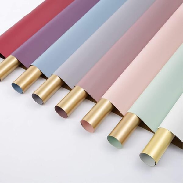 20 Sheets Double-Sided Gold & White Flower Wrapping Paper - Image 2
