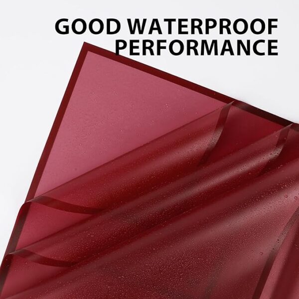 20 Sheets Translucent Wine Red Flower Wrapping Paper - Image 3