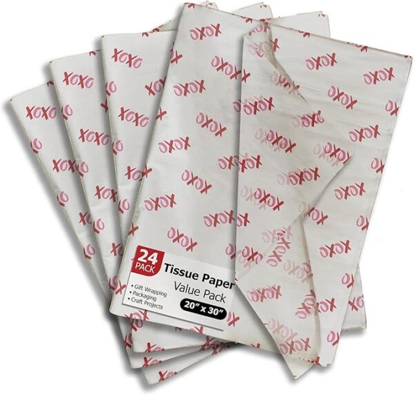 Valentine's Tissue Paper, 24 Sheets (20"x30") – Decorative Gift Wrap