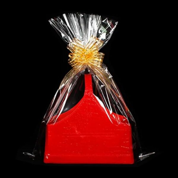 Amsthow Clear Cellophane Basket Bags, 20ct (18"x25") with Bows - Image 4