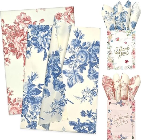 Peony Tissue Paper, 60 Sheets (20"x14") – Vintage Floral Gift Wrap