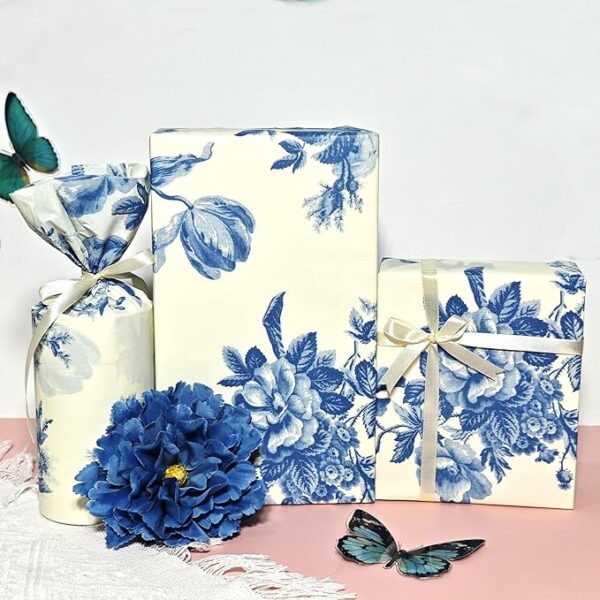 Peony Tissue Paper, 60 Sheets (20"x14") – Vintage Floral Gift Wrap - Image 4