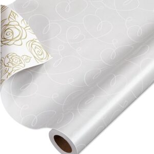American Greetings Reversible Hearts Wrapping Paper, 175 sq ft