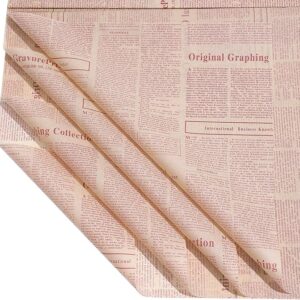Vintage Newspaper Tissue Paper, 28 Sheets (27.5"x19.7") – Kraft Red Newsprint