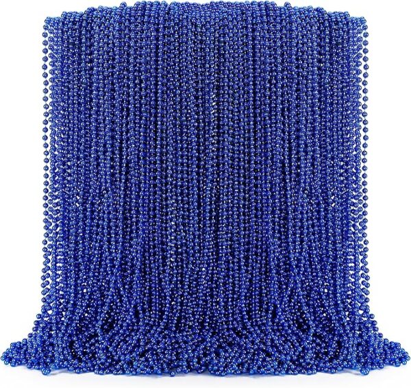 100 Blue Bead Necklaces - 33" Bulk Party Favors