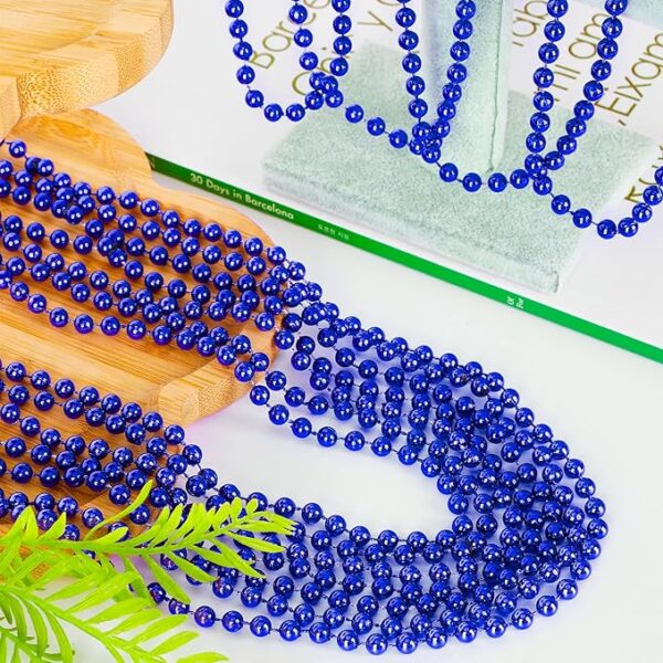 100 Blue Bead Necklaces - 33" Bulk Party Favors - Image 3