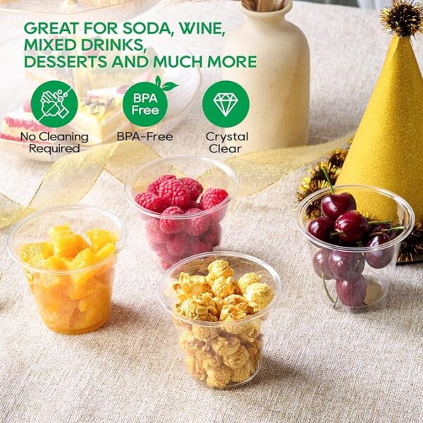 600 Pack 9oz Clear Plastic Cups - Disposable PET - Image 4