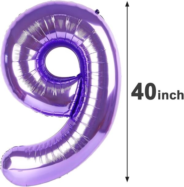 Jumbo Purple Number 9 Balloon - 40 Inch - Image 3