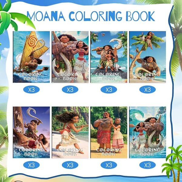 24pc Moana Coloring Books - Party Favors & Rewards - Image 2