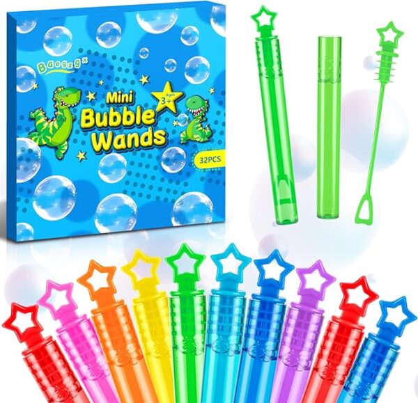 32-Pack Mini Bubble Wands (8 Colors) - Party Favors