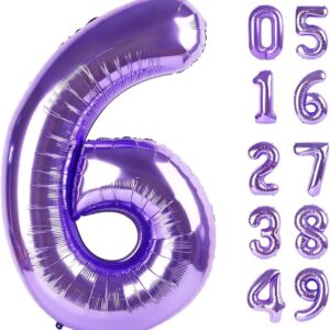 Jumbo Purple Number 6 Balloon - 40 Inch Foil Mylar