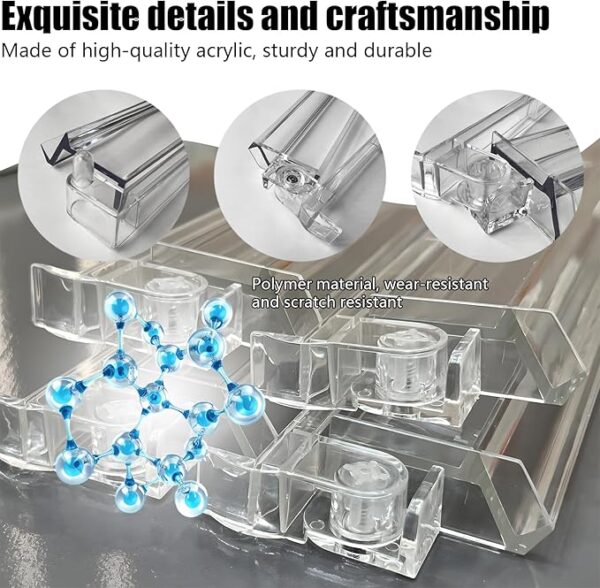 Set of 4 Acrylic Mahjong Tile Holders with Pushers & Bag - Image 3