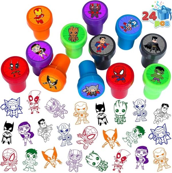 24pc Superhero Stampers - Party Favors & Goody Bag Stuffers