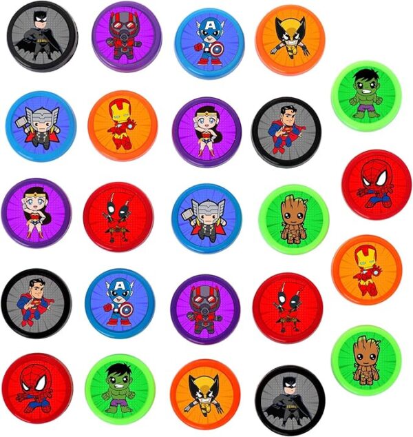 24pc Superhero Stampers - Party Favors & Goody Bag Stuffers - Image 2