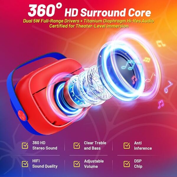 Mini Karaoke Machine for Kids - 5 Voice Effects, 2 Wireless Mics - Image 3