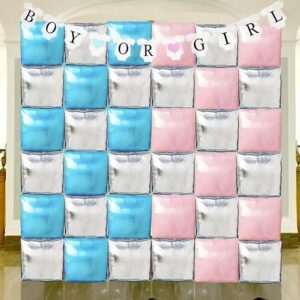 Pink, Blue & Silver Foil Balloon Wall – Boy or Girl Banner for Baby Shower & Parties