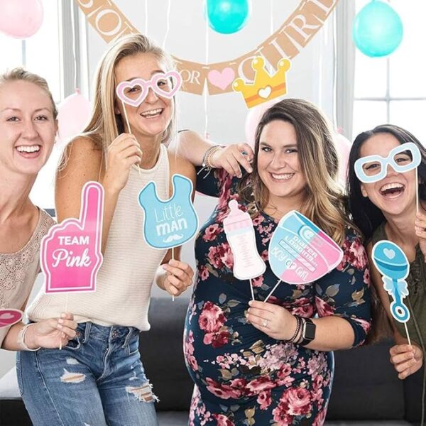 30PCS Gender Reveal Photo Booth Props – Boy or Girl Theme for Baby Shower Selfies - Image 4