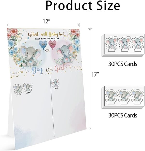 Baby Gender Reveal Voting Board with 60 Stickers & Stand - Image 2